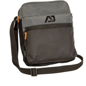 Atley James Spencer Crossbody Messenger Bag Black with Orange Accents